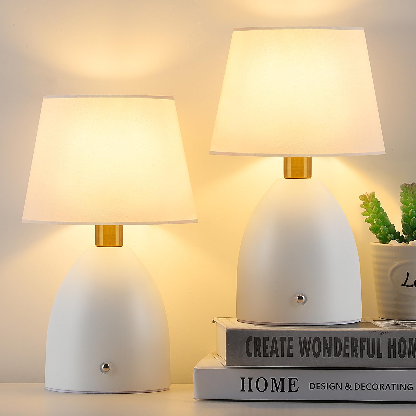 Ggoying Cordless Table Lamp Set Of 2, 5400Mah Rechargeable Battery Powered Desk Lamp, 4-Level Brightness Dimmable Bedside Night