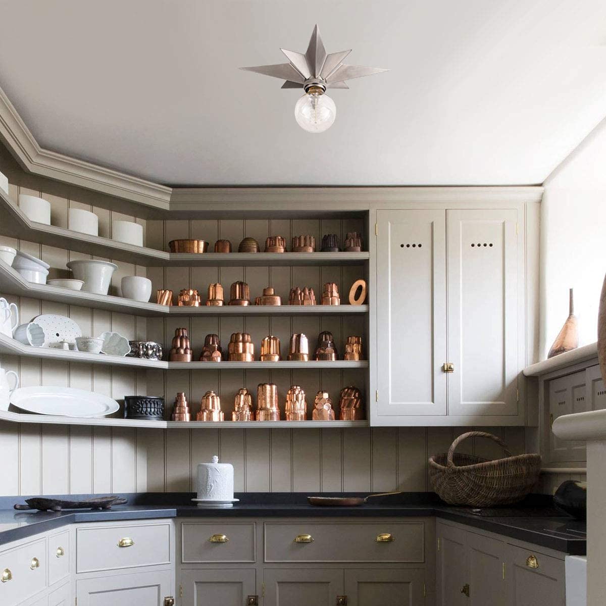 Viluxy Satin Nickel Flush Mount Ceiling Light Fixture For Hallway, Entryway, Bedroom