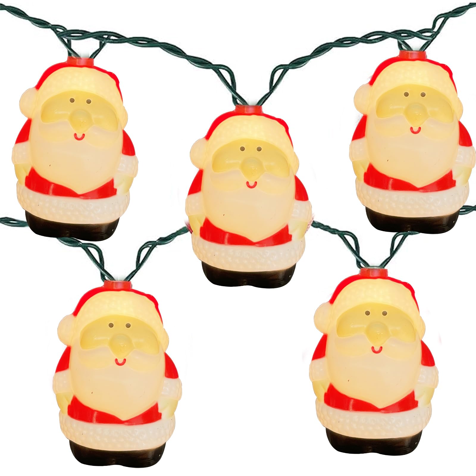 Christmas Santa String Lights, 8.5Ft Christmas Decorations Lights Outdoor with 10 Santa Claus Lights, Plug in Christmas Fairy Li
