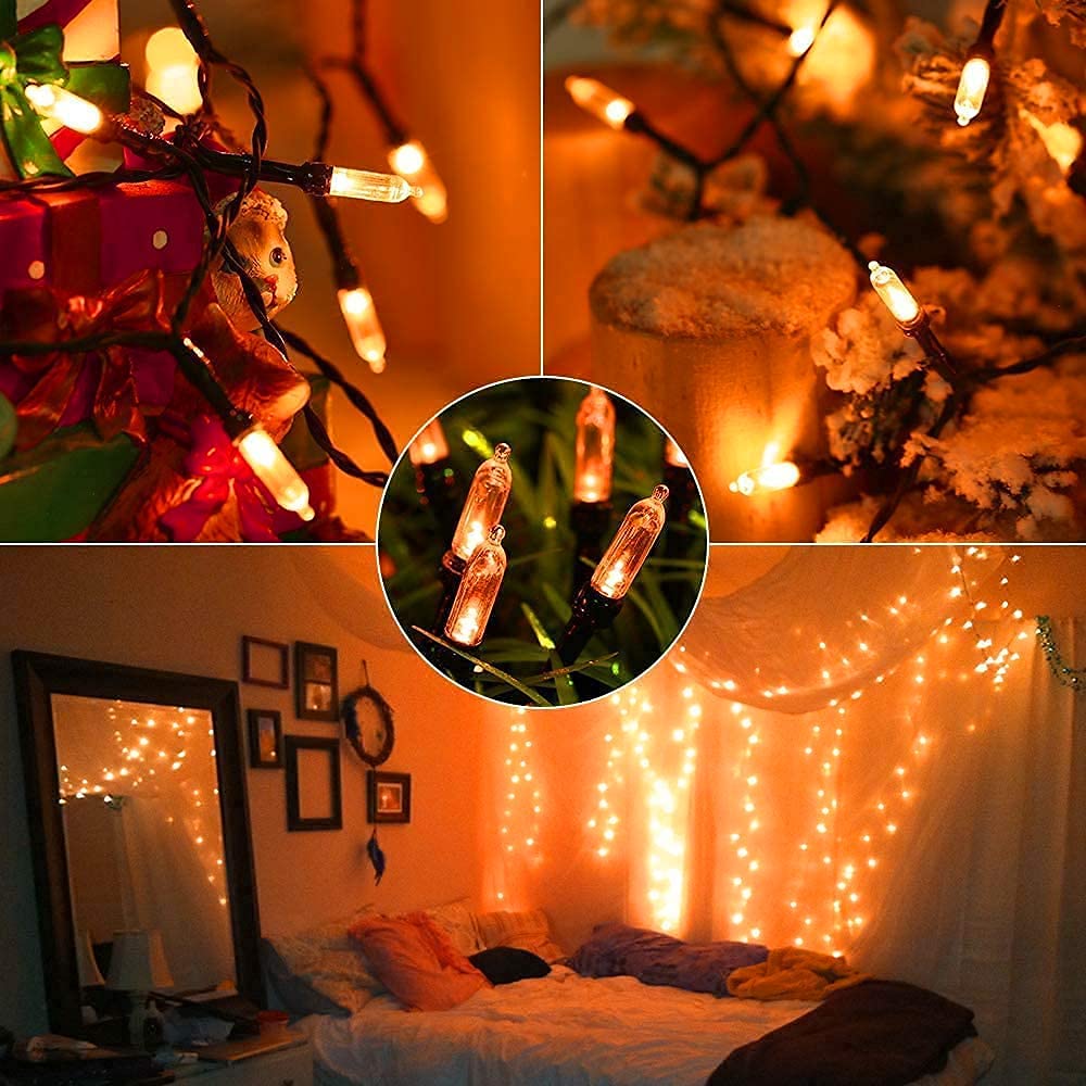 Joomer 33ft Orange Halloween Lights, 100 LED Waterproof with 8 Modes & Timer, Battery Operated Copper String Lights