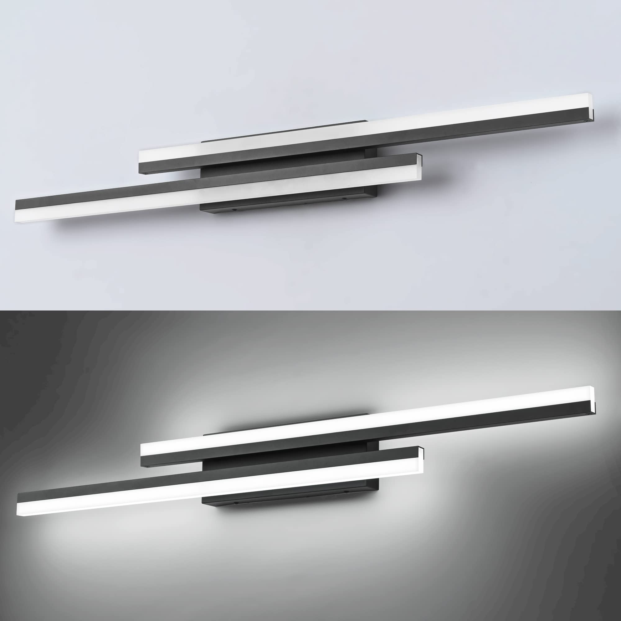 PRESDE 40-Inch Black LED Vanity Light Fixture, Modern Dimmable Bathroom Lighting