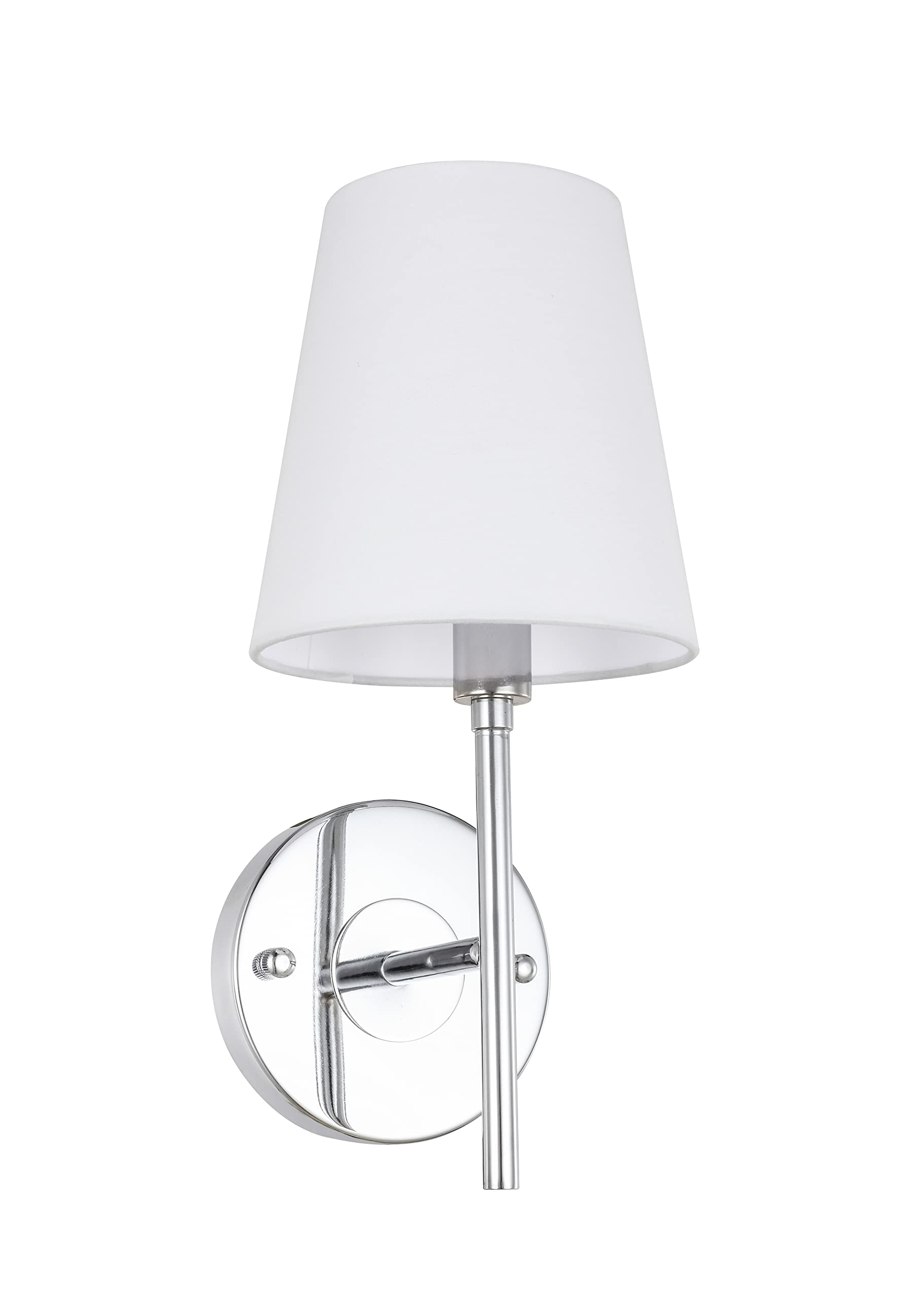 Living District Cason 1-Light Metal & Fabric Wall Sconce in Chrome/White