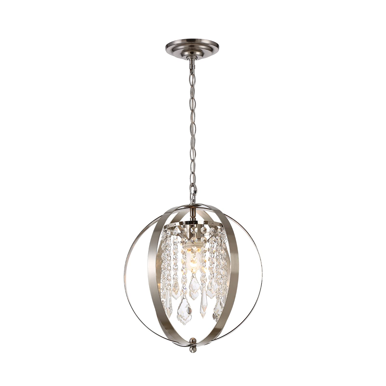Raymalux Morden Globe Crystal Chandelier Mini Chrome Chandelier Iron Ceiling Light Fixture For Bedroom,Living Room,Dining Room