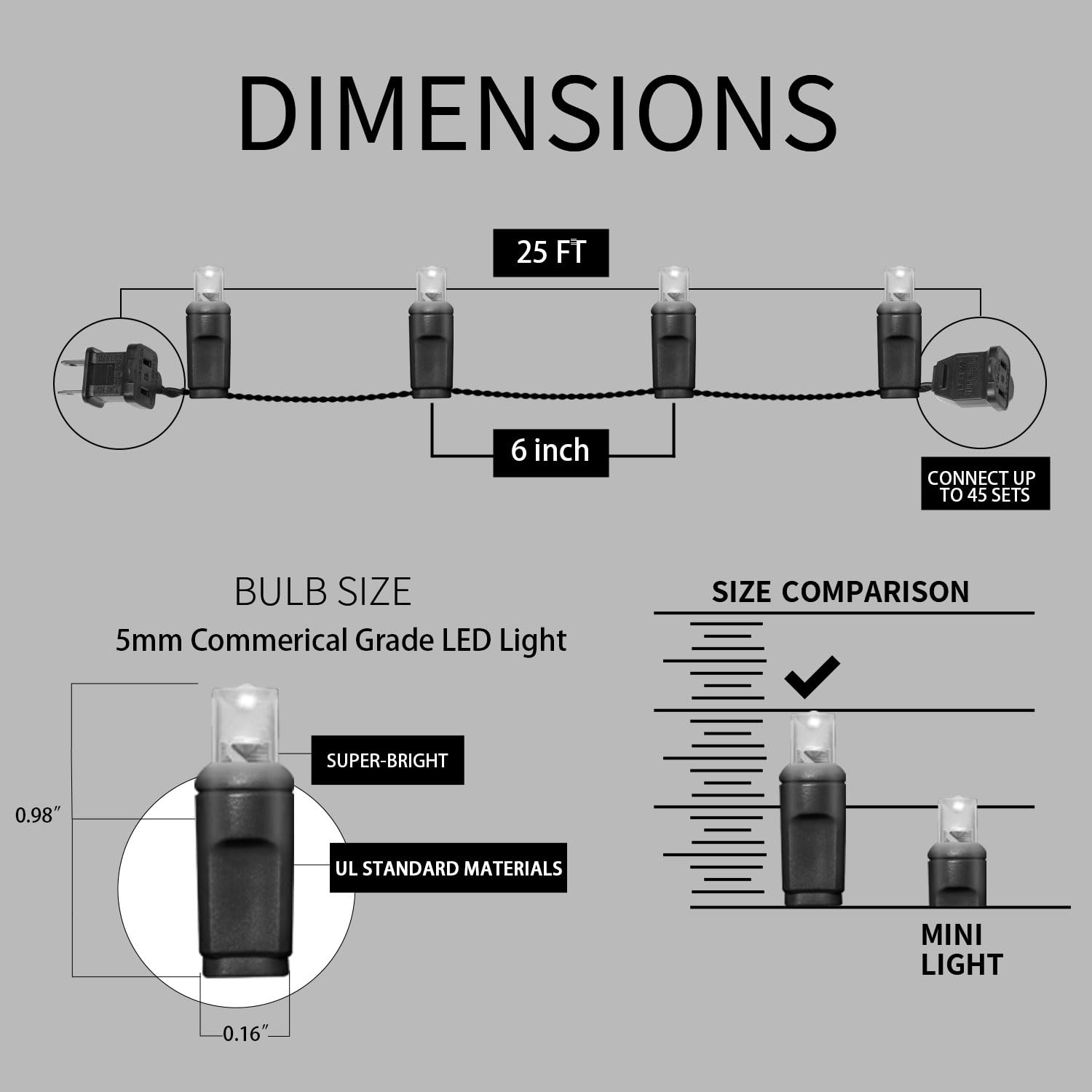 Justpro 25Ft 50 Counts Red Led Christmas Lights - Commercial Grade Red Christmas Lights Outdoor Waterproof,Led Lights 5Mm Wide Angle Green Wire, Xmas Tree Lights, Ip65, Ul