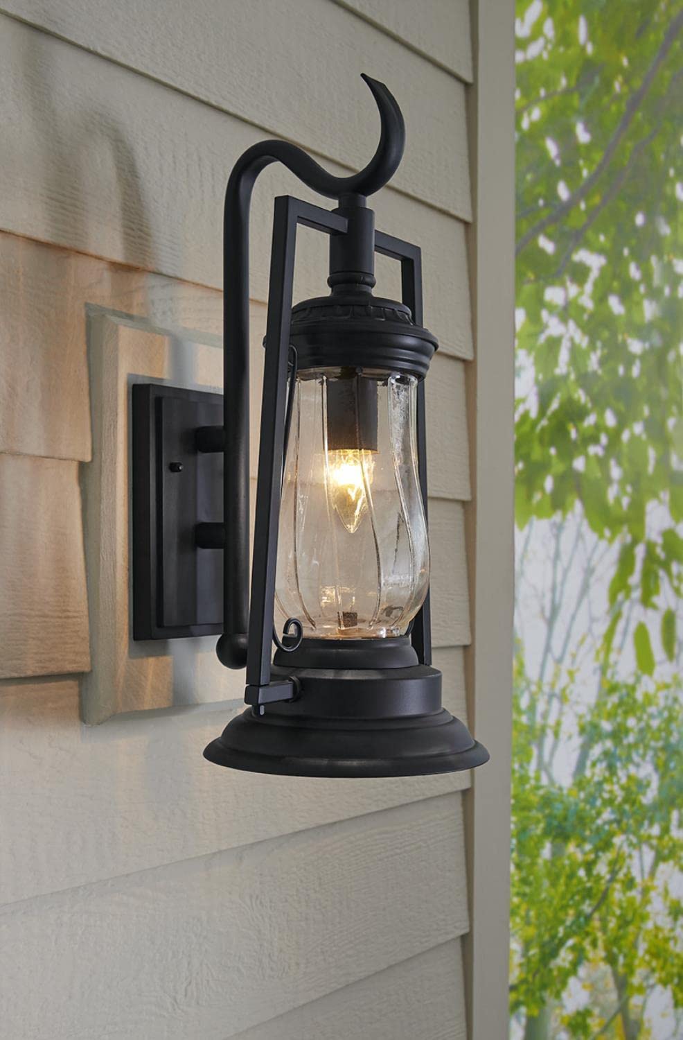 Acclaim Lighting Kero 1-Light Outdoor Wall Mount Fixture, Matte Black, Glass, 9X18.5