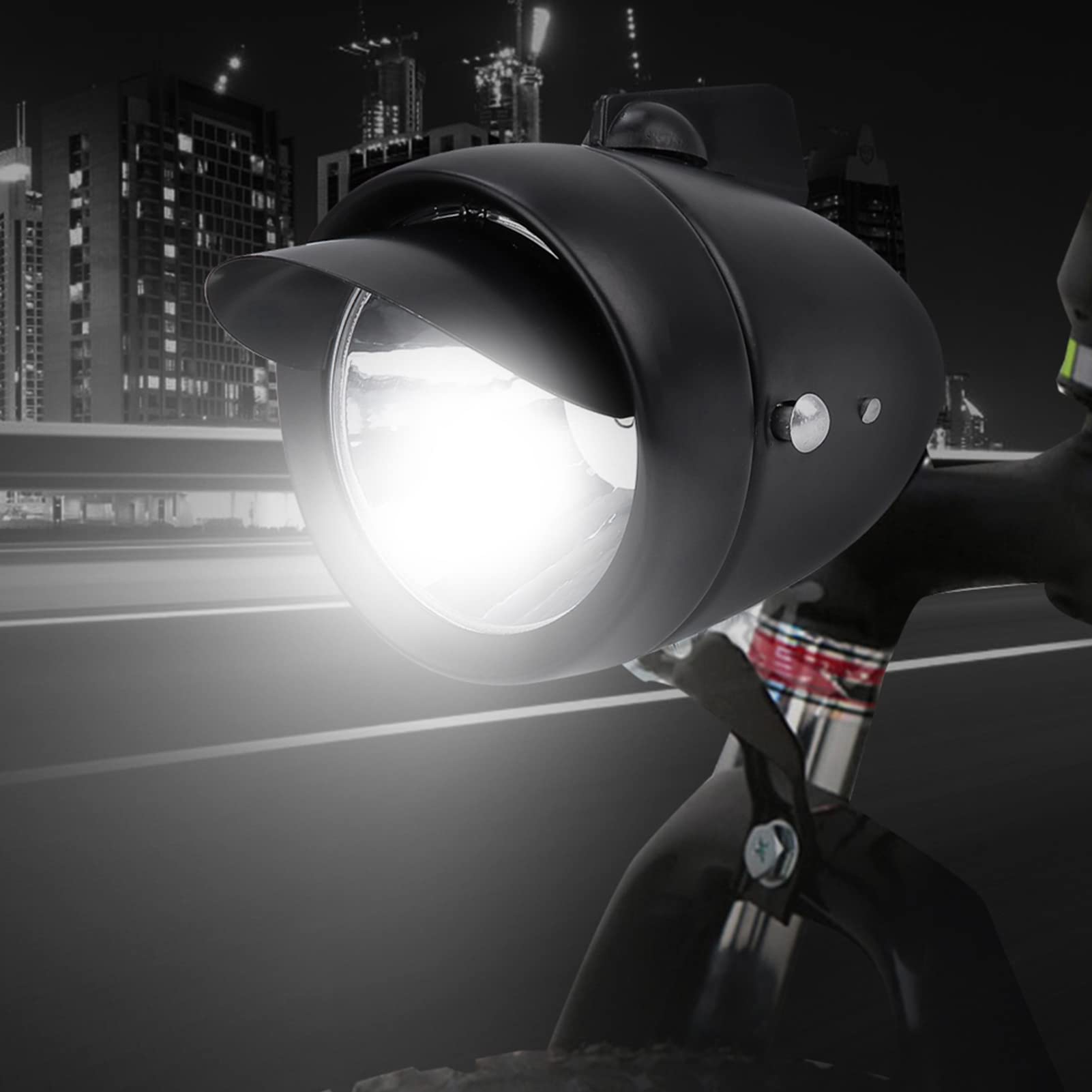Vintage Bike Headlight, Classical Led Super Light Bicycle Retro Front Headlight With Bracket, Bright Metal Night Riding Safety B