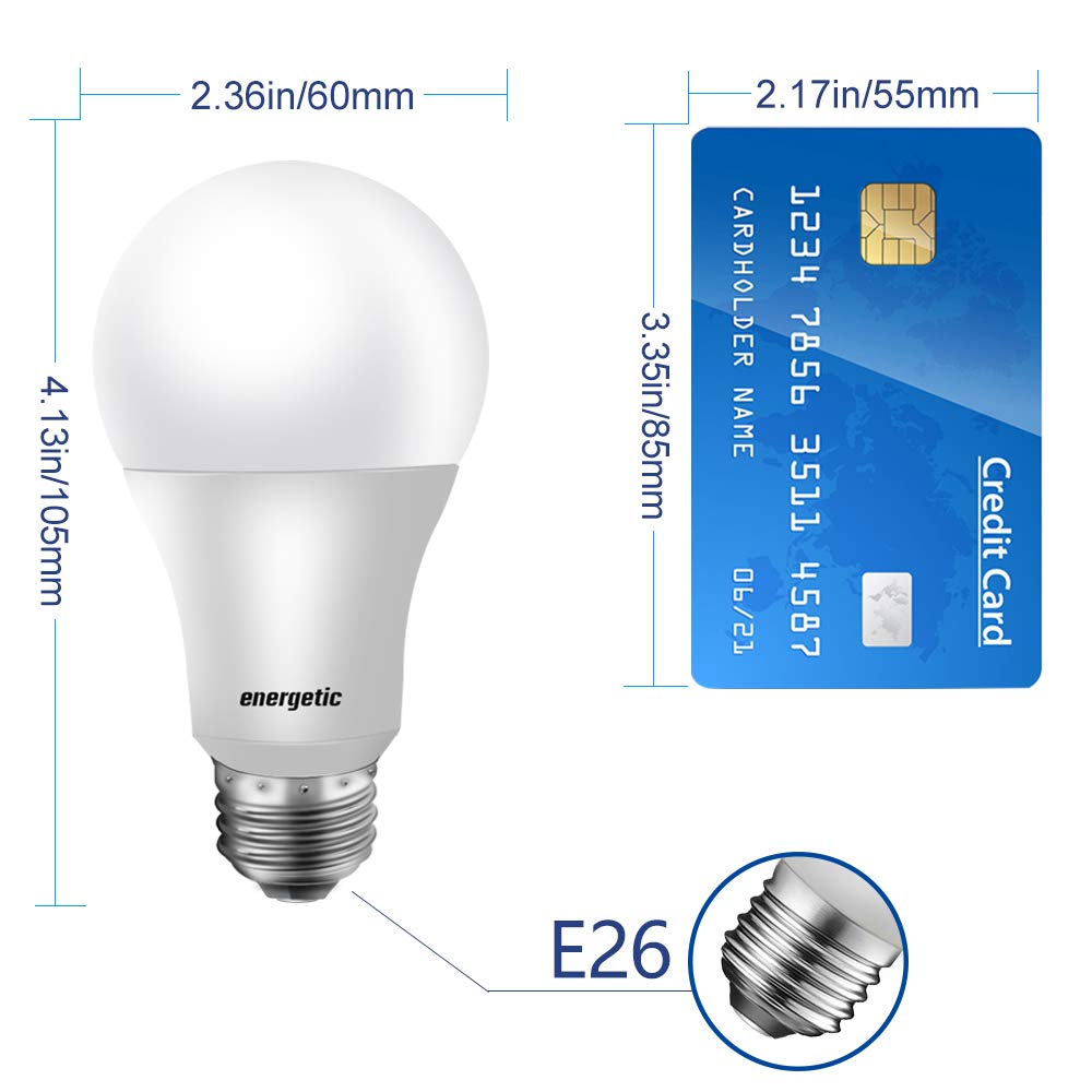Energetic 24 Pack A19 Led Light Bulb, 40 Watt Equivalent Warm White 3000K, E26 Standard Base, Ul Listed, Non-Dimmable Led Light