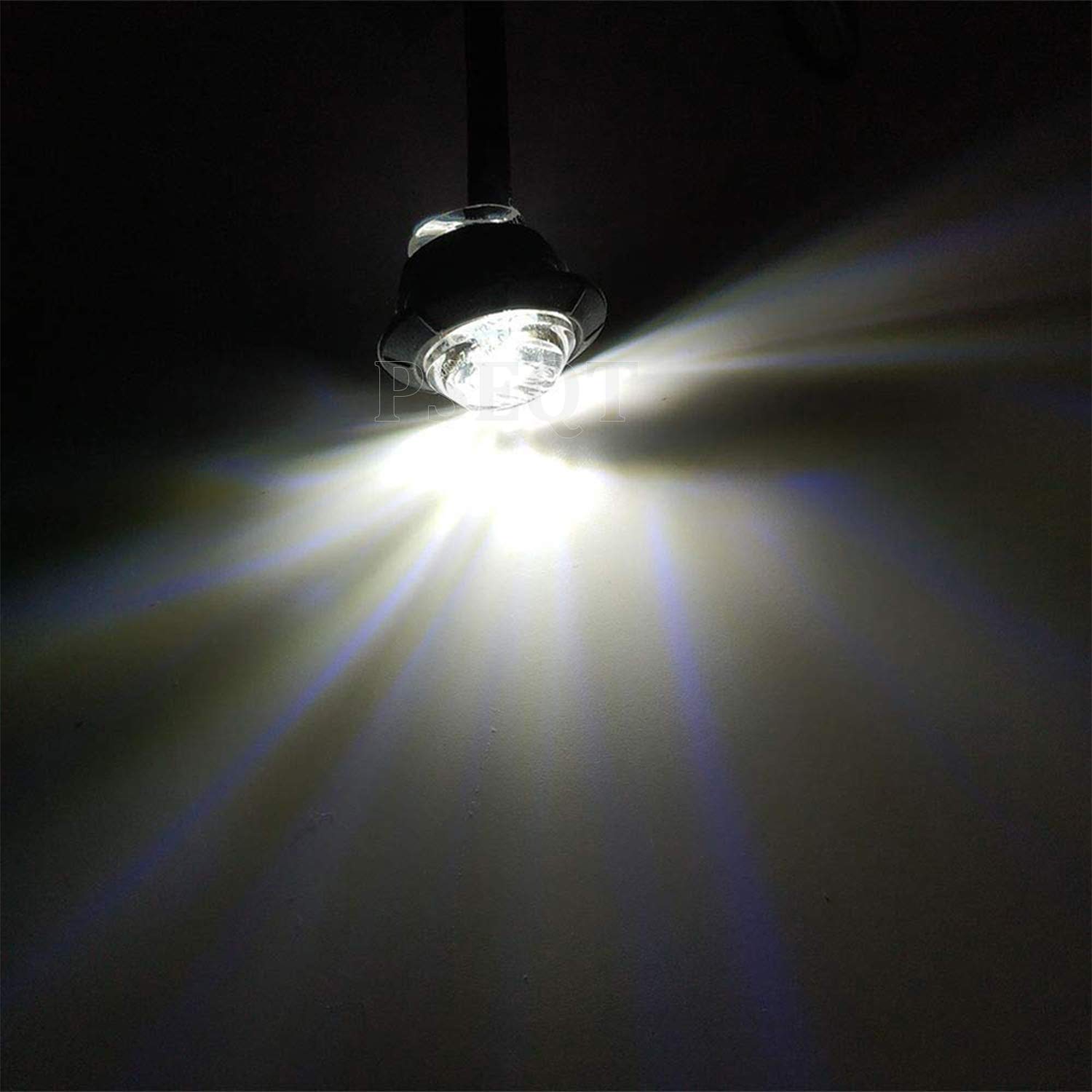 Pseqt Led Rock Lights - 3/4 Round Underglow Clearance Lights, Waterproof, White, 10Pcs For Trailer, Golf Cart, Offroad, Truck, Rv, U