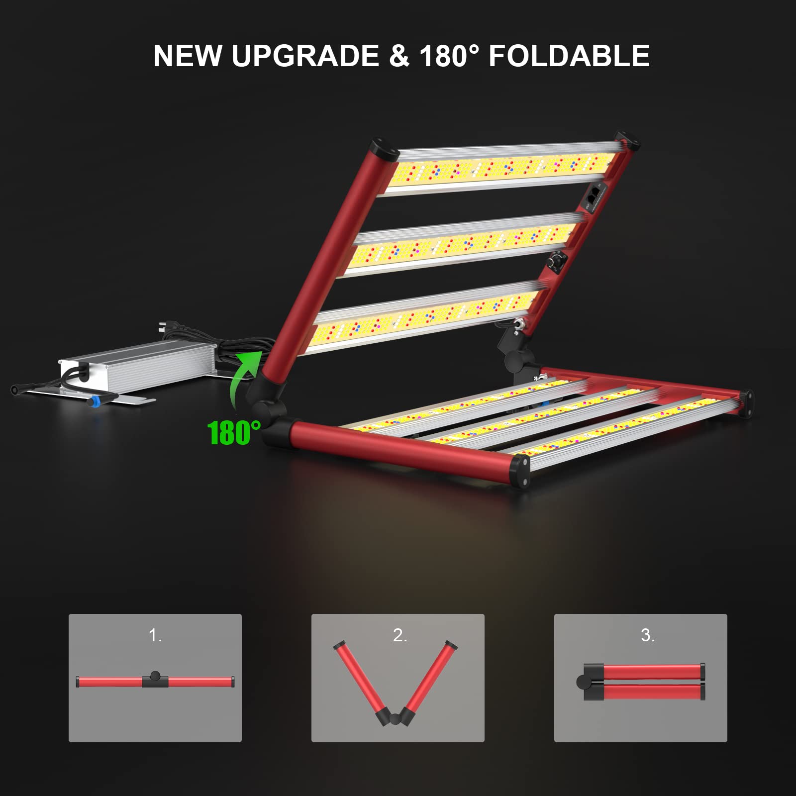 Aglex 330W Led Grow Lights, Full Spectrum Grow Light With Uv Ir, Daisy Chain Foldable & Dimmable Plant Bar Style Grow Light For Indoor Growing Commercial Hydroponic Growing Lamp 3X4 Ft Core Coverage