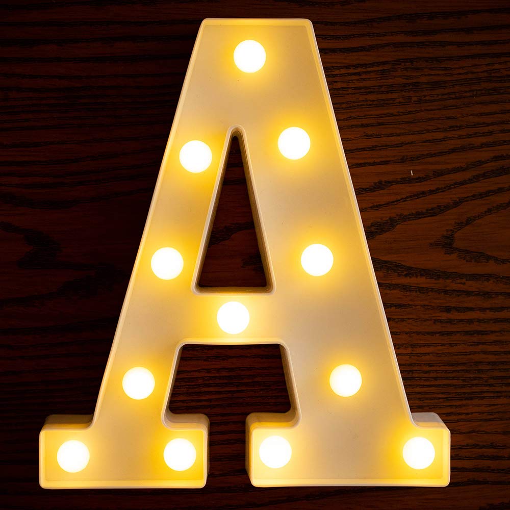 Yorulory Led Letter Lights - Battery Powered White Decorative Sign For Parties & Events