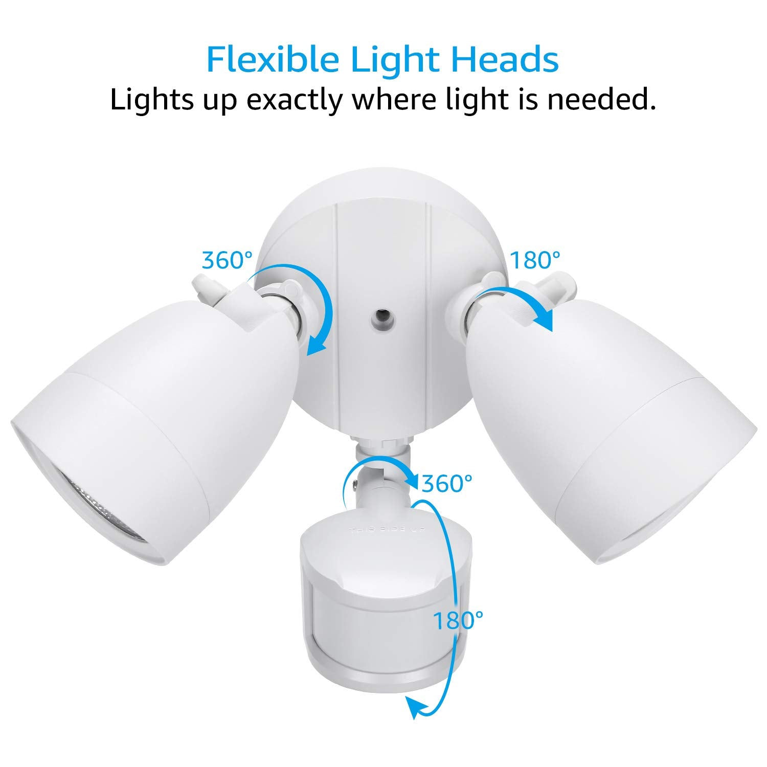 LEONLITE LED Motion Sensor Flood Light, 1400lm, 5000K Daylight, Waterproof, Dual Heads, Model ZH3SCT-20WRSS50-WHT