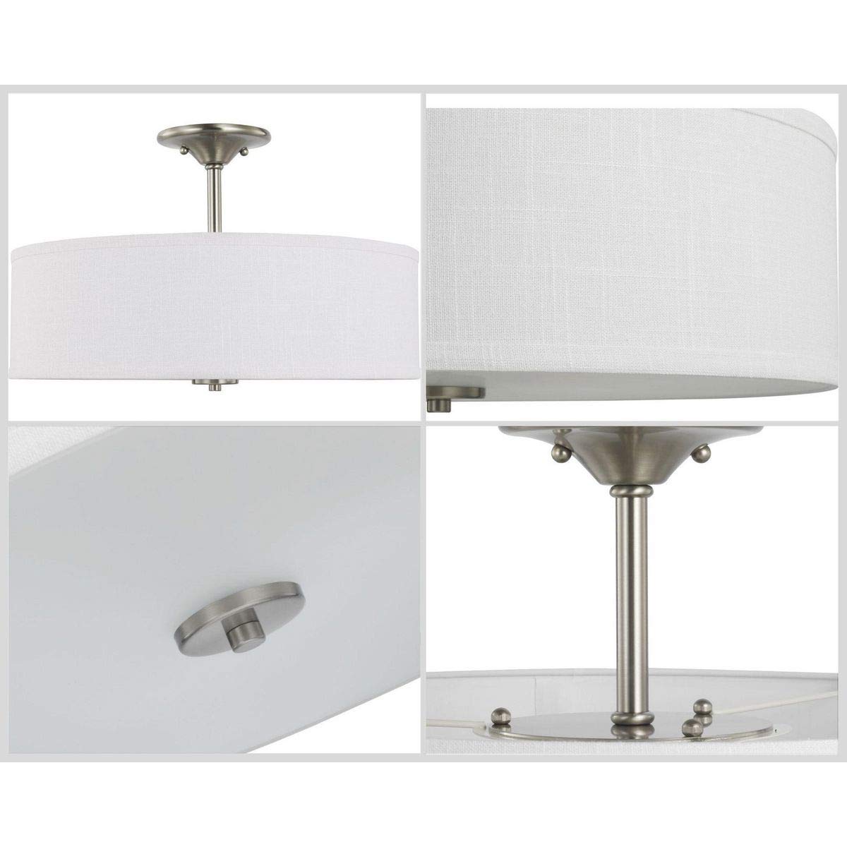 Progress Lighting P350167-009 Inspire Close-To-Ceiling, Brushed Nickel, 11.50X18.00X18.00