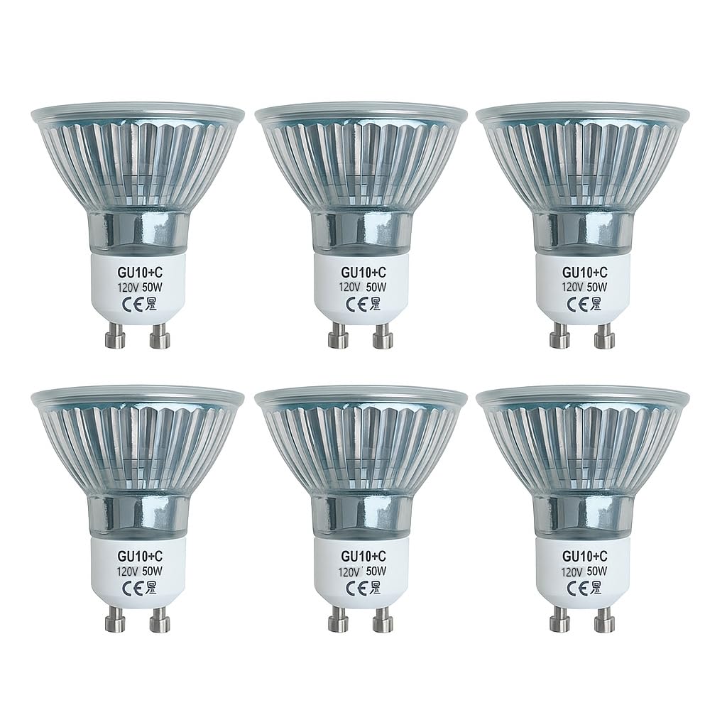 Gu10 Halogen Bulb For Candle Warmer Lamp Replacement 50W 120V 110V, Gu10+C 2 Pin Halogen Light Bulbs With Glass Cover Dimmable W