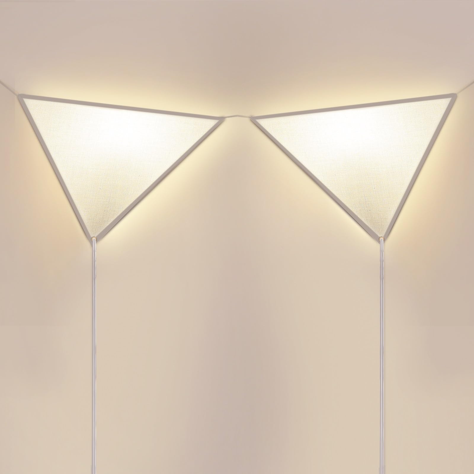 haultop Linen Corner Light, Eco-Friendly Ceiling Lamp, 2 Pack, Fabric, Model: Corner Light, Plug-in for Living Room & Bedroom