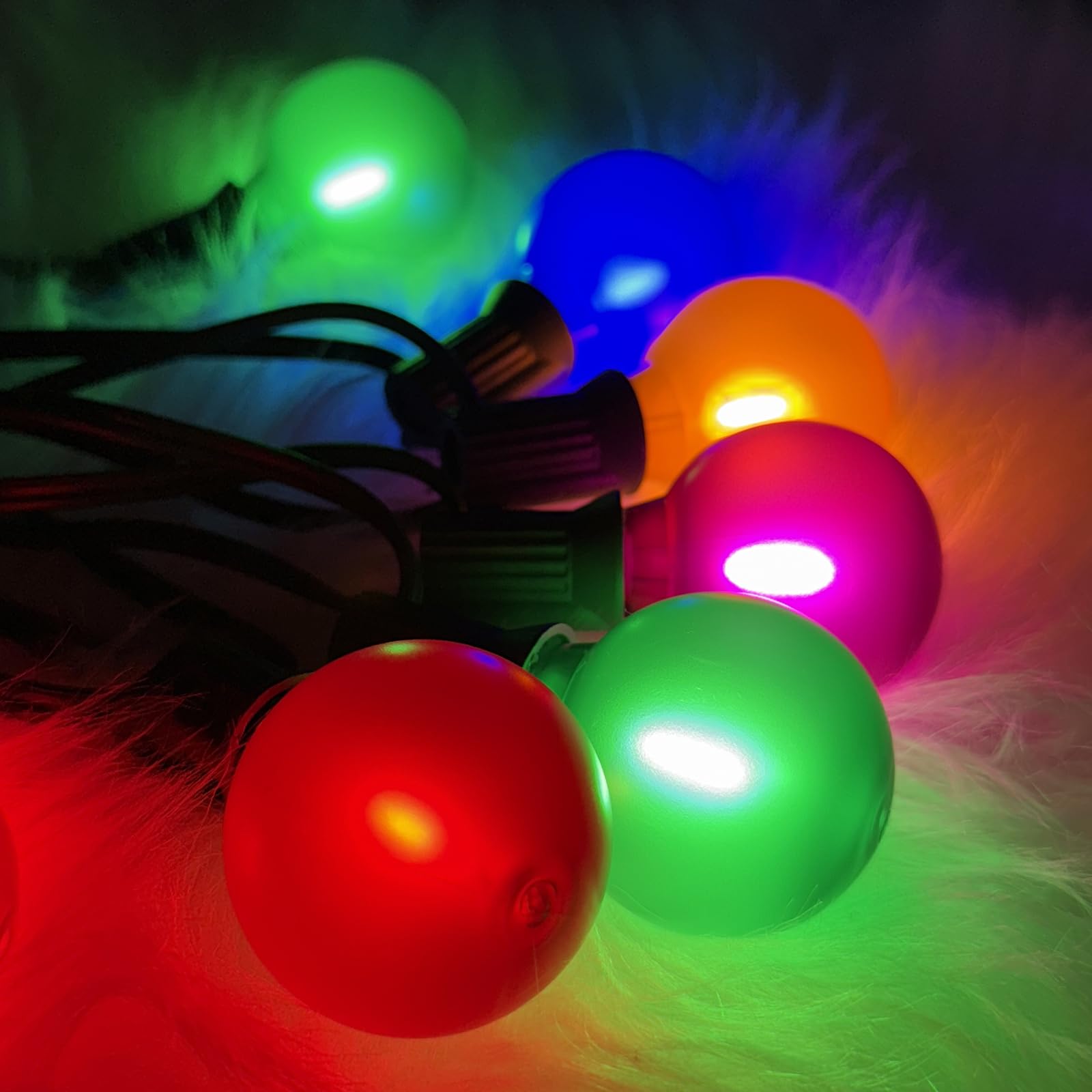 Xingzd 25Ft Led Christmas Outdoor String Lights  G40 Globe Lights With 27 0.6W Multicolor Bulbs  Vintage Christmas Lights For Holiday Party Backyard Wedding Garden Patio Porch Decor  Green Wire