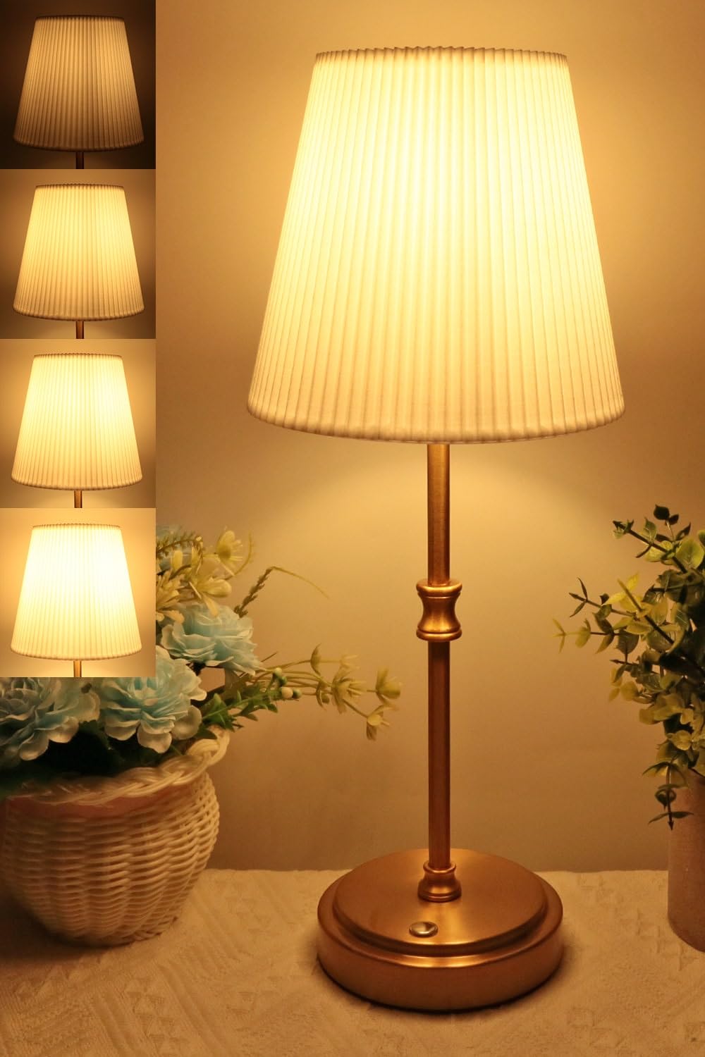 Rechargeable Lamp, MILLUXXi 15'' Cordless lamp Battery Operated Touch Control Wireless Table Lamp with Stepless Dimming for Kitc
