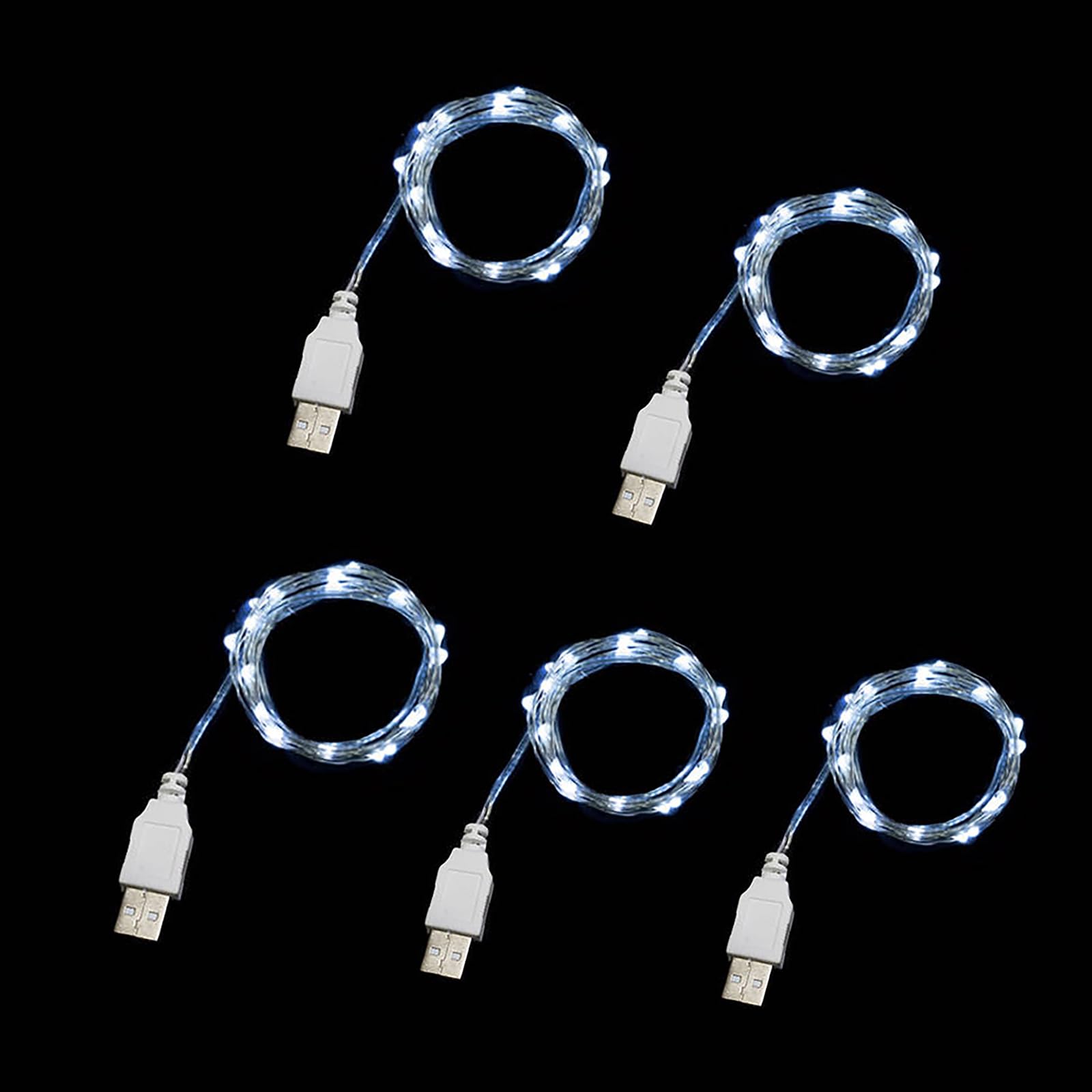 Sokelinn-six 2m 20 LEDs Fairy String Lights  USB Powered String Light for Desk Office Christmas Tree Party Decoration (White  5)