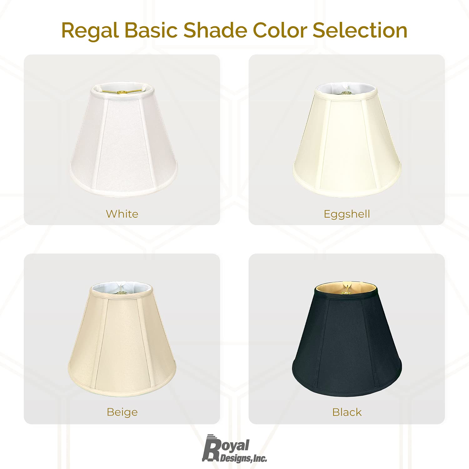 Royal Designs, Inc. Deep Empire Lamp Shade - White - 9 X 16 X 12.25