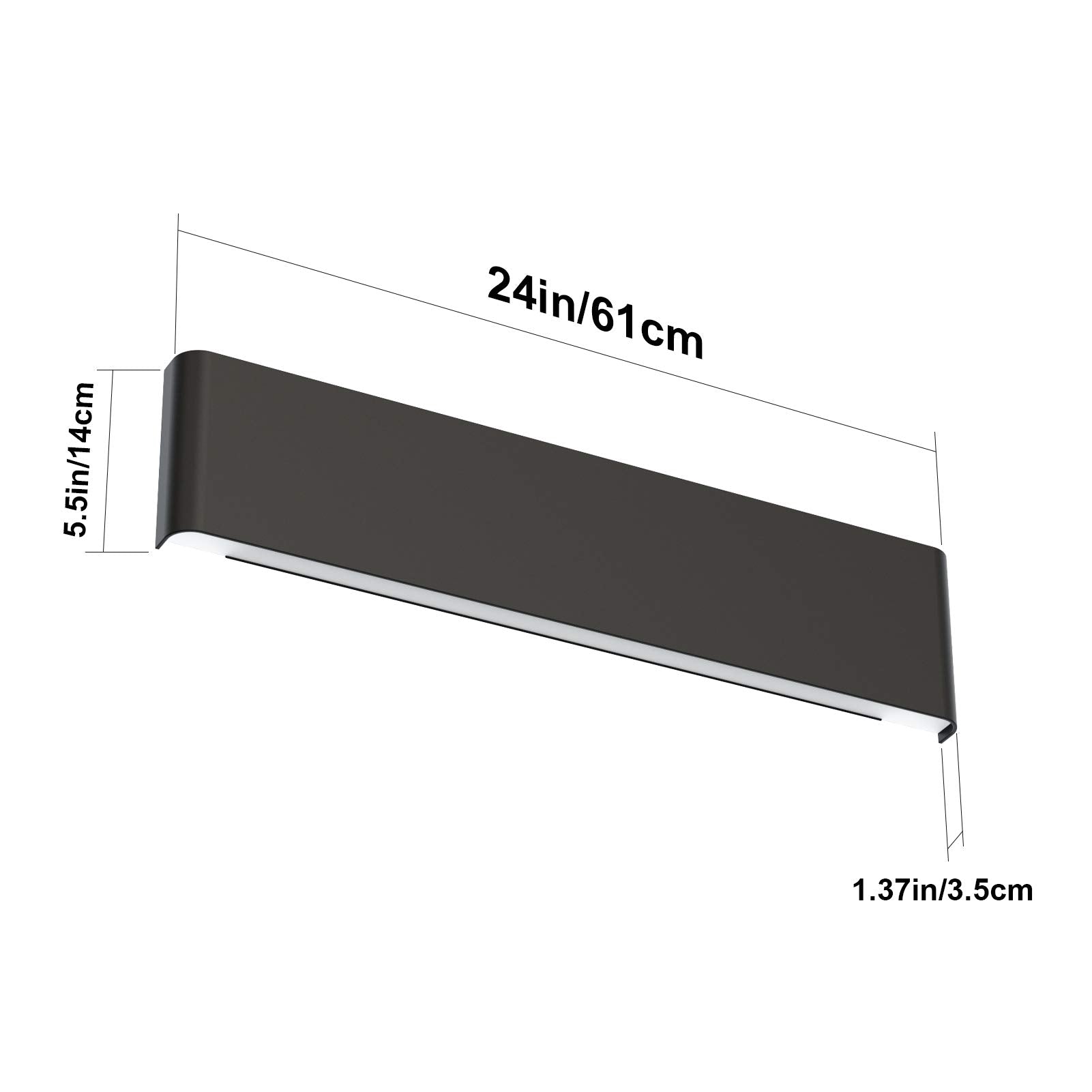 Aipsun 24In App & Remote Control Dimmable Modern Black Vanity Light Fixtures Color Temperature Adjustable Led Bathroom Light Fix