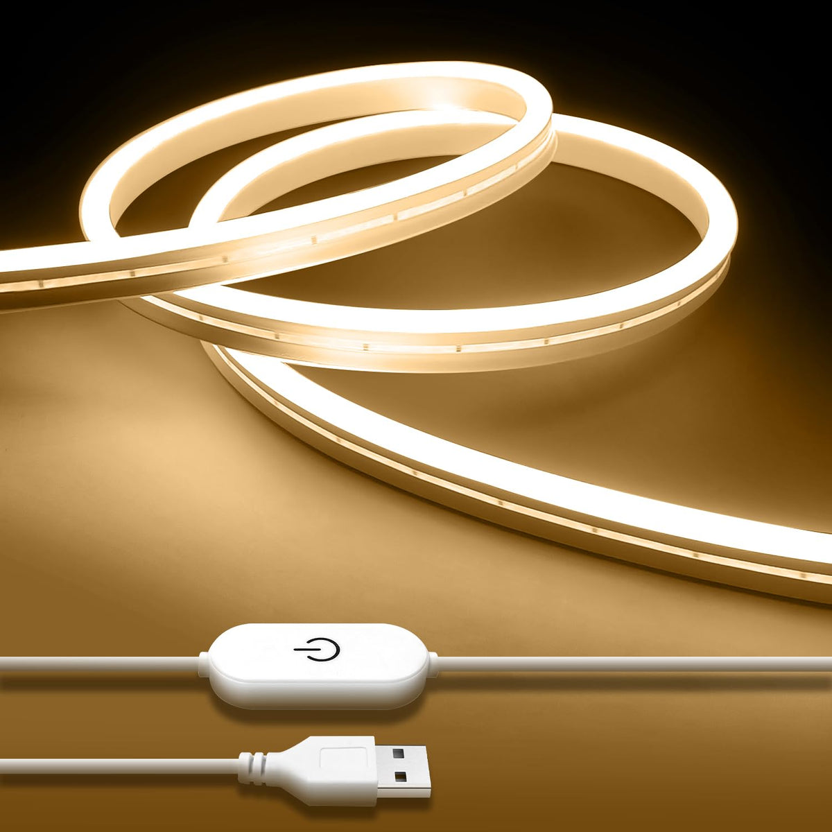 Usb Led Neon iNextStation USB LED Neon Light Strip, Warm White, 6.6ft Waterproof Di ...