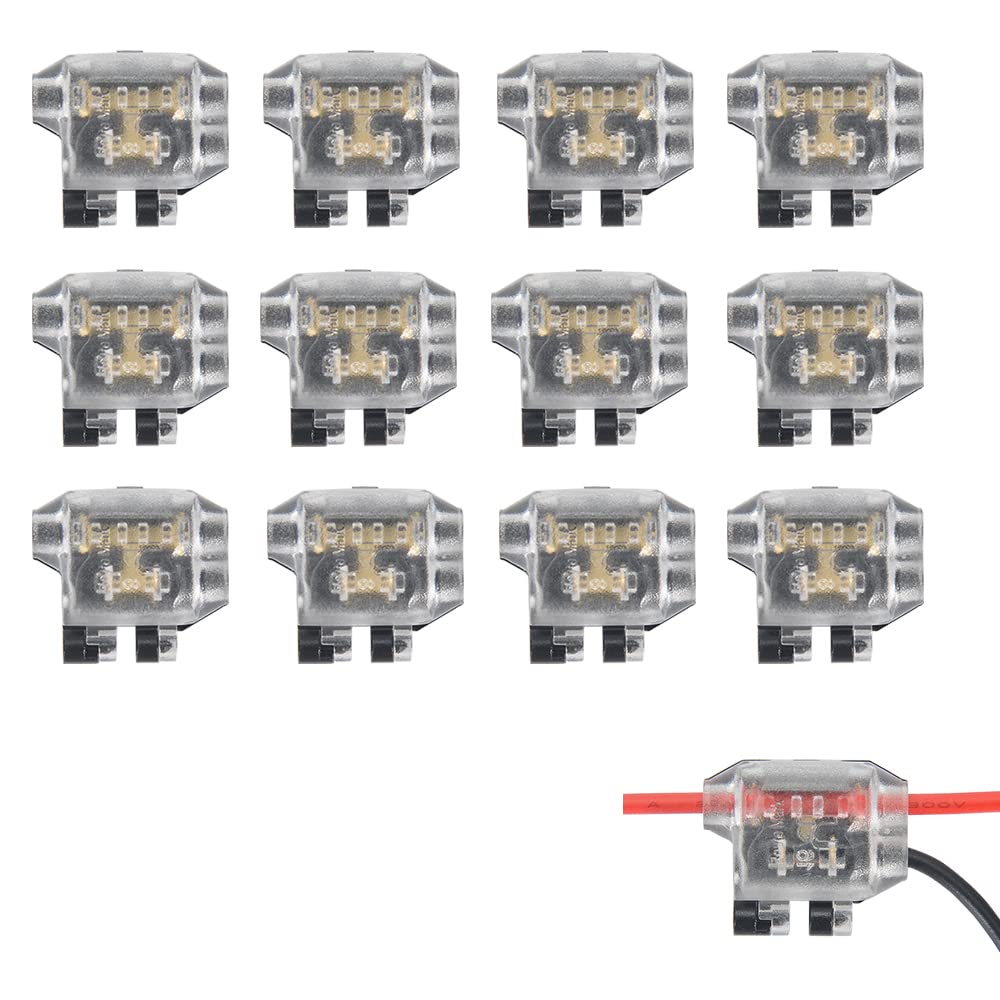 Brightfour Low Voltage Wire Connector, Quick Wire Splice Connector, 3 Way T Tap Solderless Wire Connectors, Ideal For Led Lighti