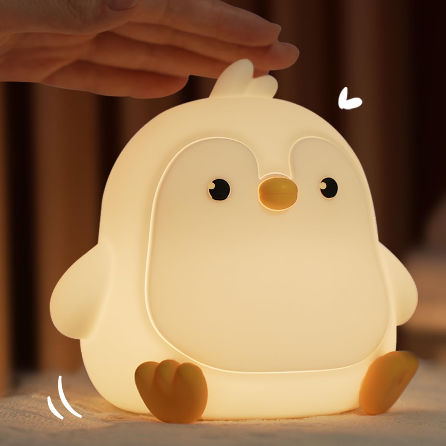 Bestfaith Cute Penguin Night Light  Led Squishy Night Lamp  7 Colors Dimmable Timer Nursery Nightlight  Rechargeable Touch Lamp  Dorm Decor  Funny Gifts(Penguin)