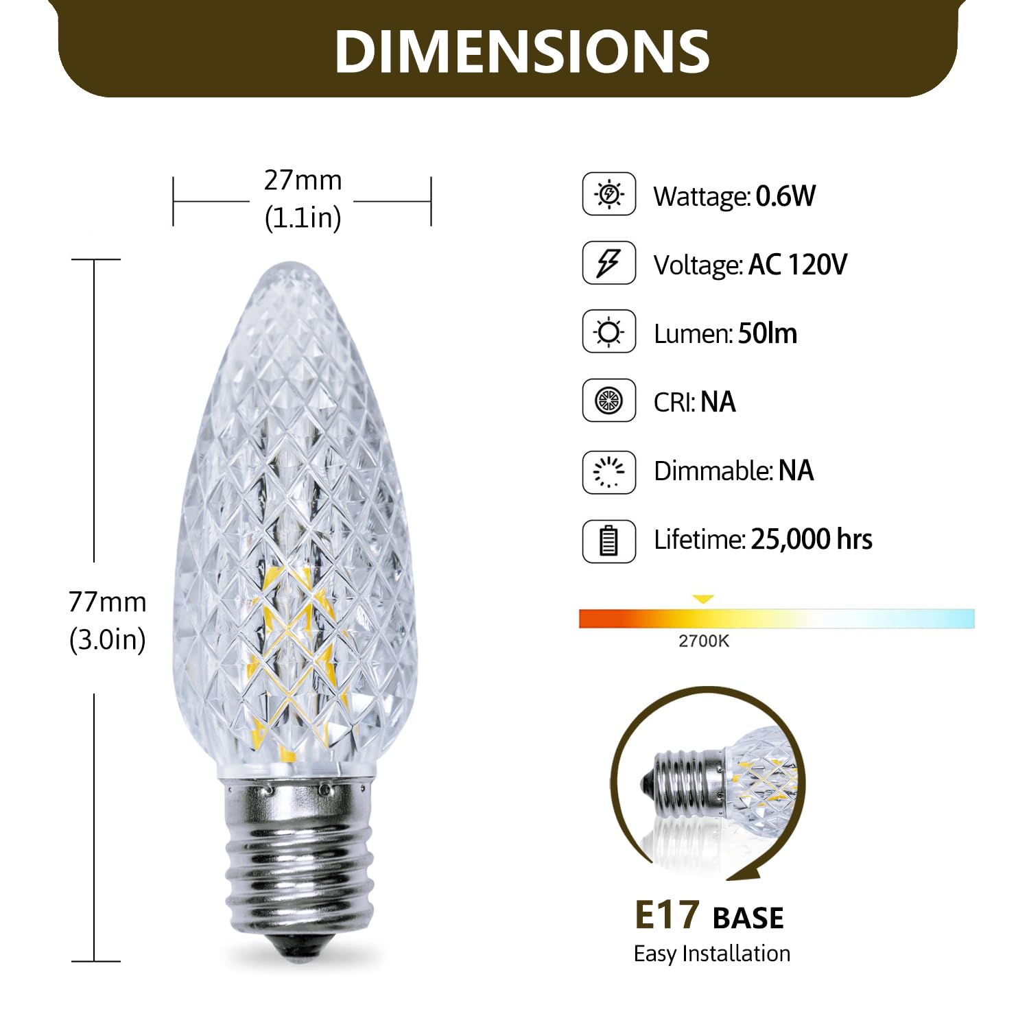 Yimilite C9 Christmas Light Bulbs 100 Pack, Shatterproof Replacement Led Bulb, 2700K Warm White Fairy Lights For Indoor And Outd