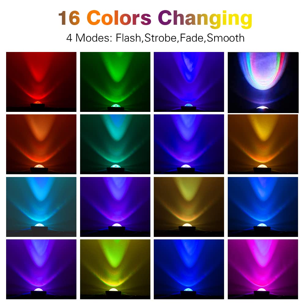 Ruicaikun 10W Rgb Led Spotlight For Yard, Waterproof Outdoor Pool Lights With Remote Control (2 Pack)