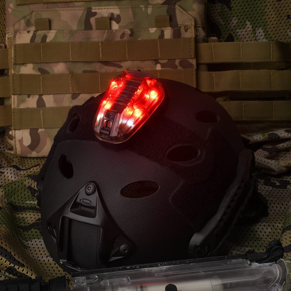 NOBUHIRO Tactical Signal Light - 4 Modes, Waterproof, LED + IR, Military Survival Lamp, Model WD03001-BK-RED