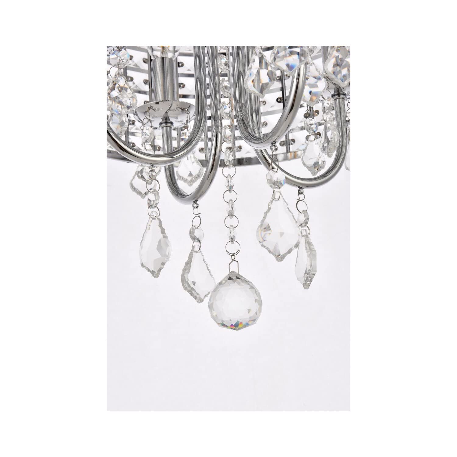 Living District Elise 4-Light Transitional Style Metal Flush Mount in Chrome