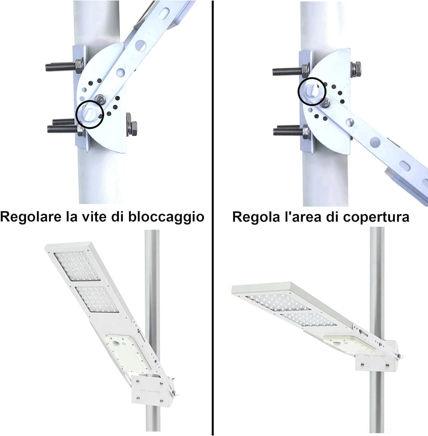 Solar Light Mart BETA 3000X Solar Street Light, Warm White, Motion Sensor, Dusk to Dawn, Fits Max Pole Diameter 3in