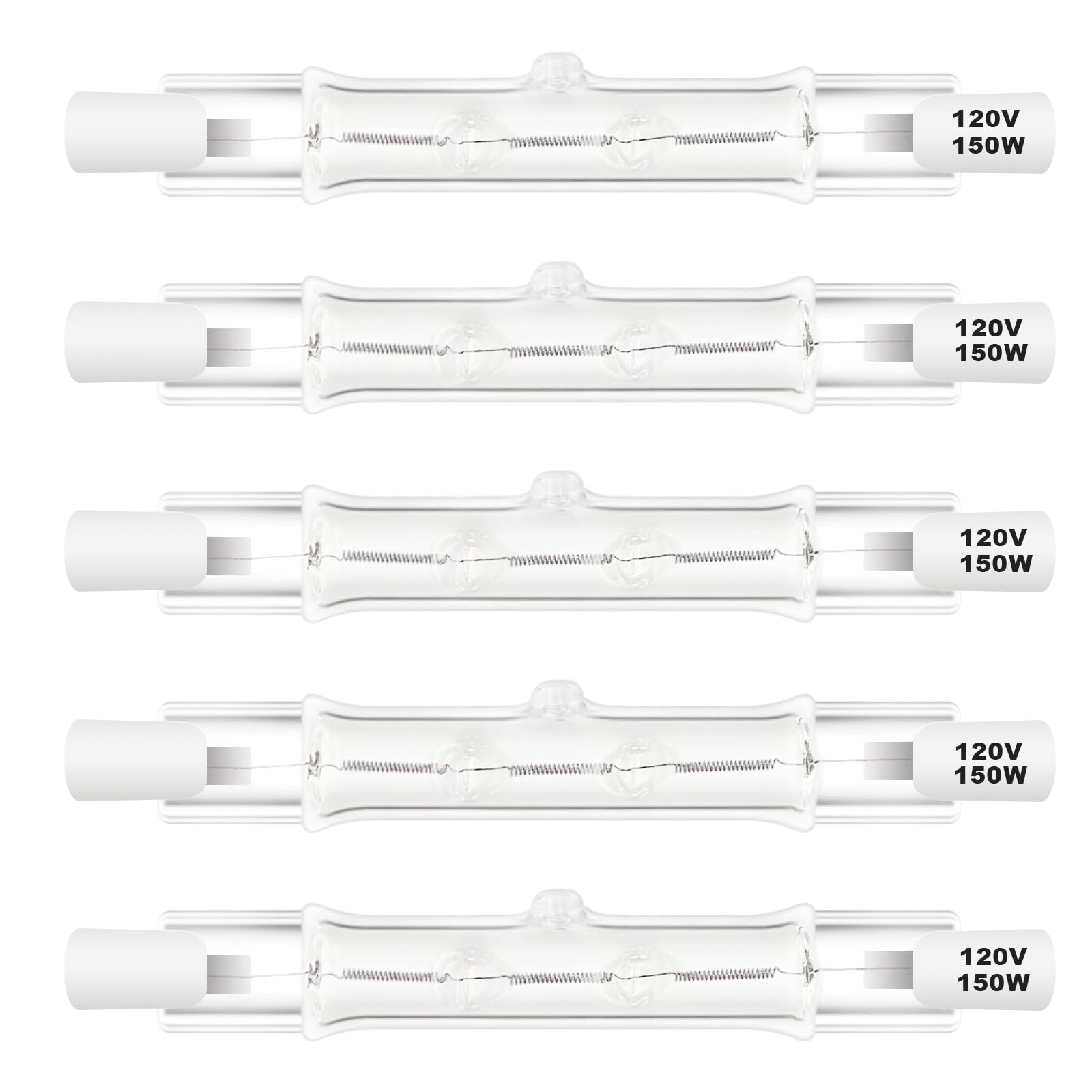 R7S Halogen Bulbs 150W Dimmable 120V 78Mm T3 J Type Floodlight Bulb With Long Lifespan, 2700K Warm White Linear Double Ended Lig