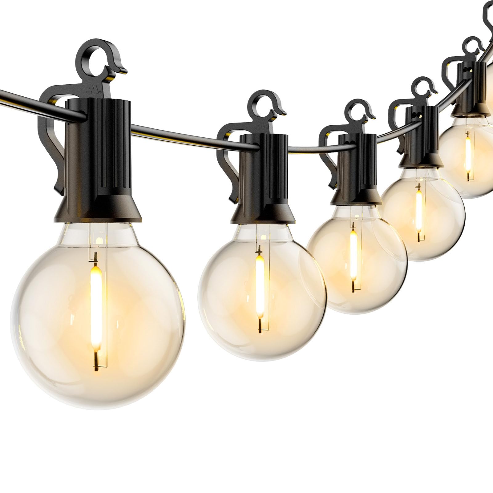 Brightown LED G40 Outdoor String Lights, 100FT, 104 Shatterproof Bulbs, Warm White, Weatherproof, E12 Socket, Model e73ccb11-45ab-443
