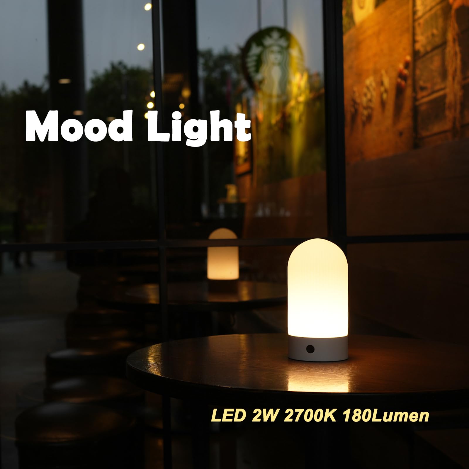 Weilailux Battery Operated Shower Lamp Waterproof, Small Portable Cordless Table Lamp Rechargeable, Touch Dimmable Mood Light Fo