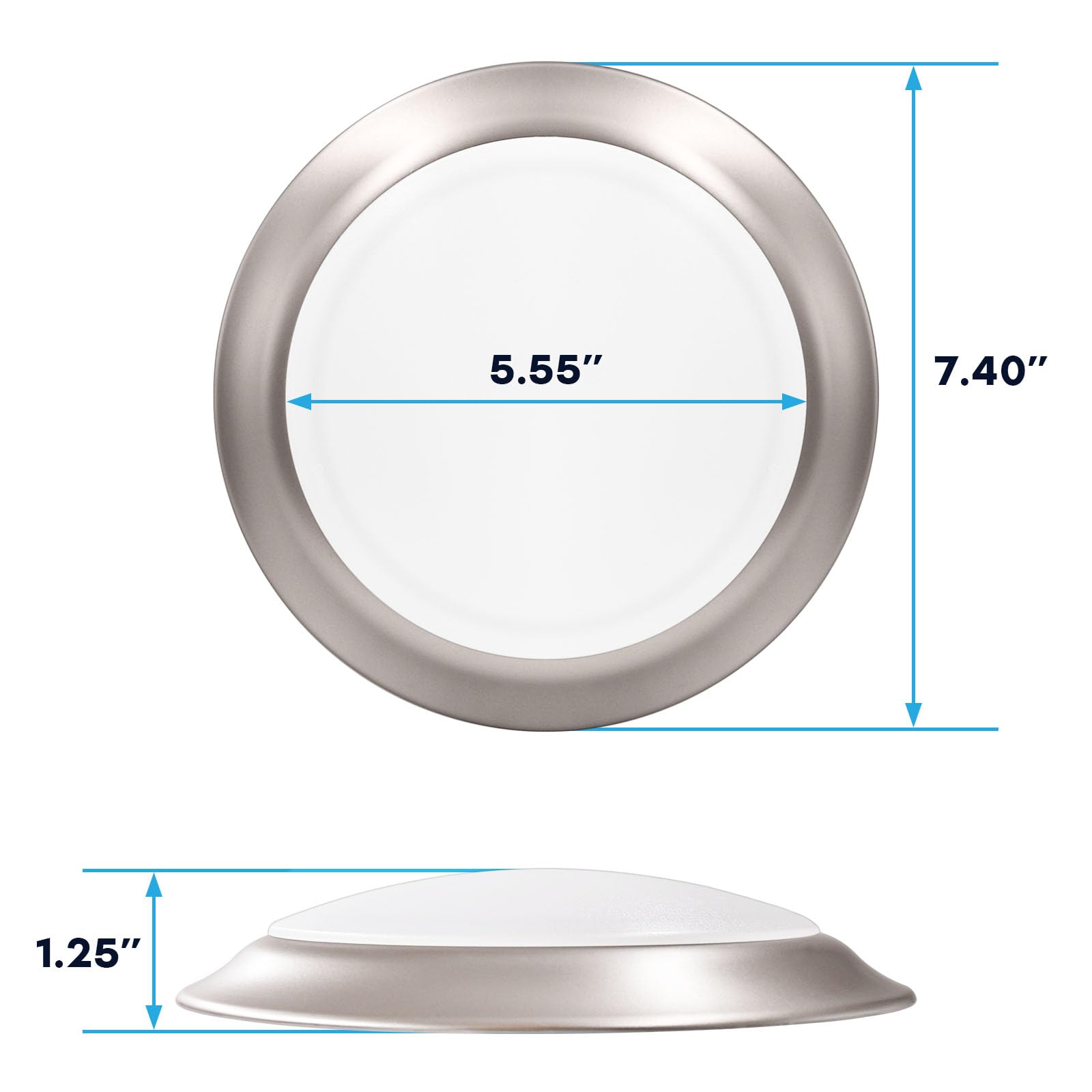LUXRITE 6 Inch LED Disk Lights, Dimmable, 5CCT 2700K-5000K, 12.5W, 1000LM, Brushed
