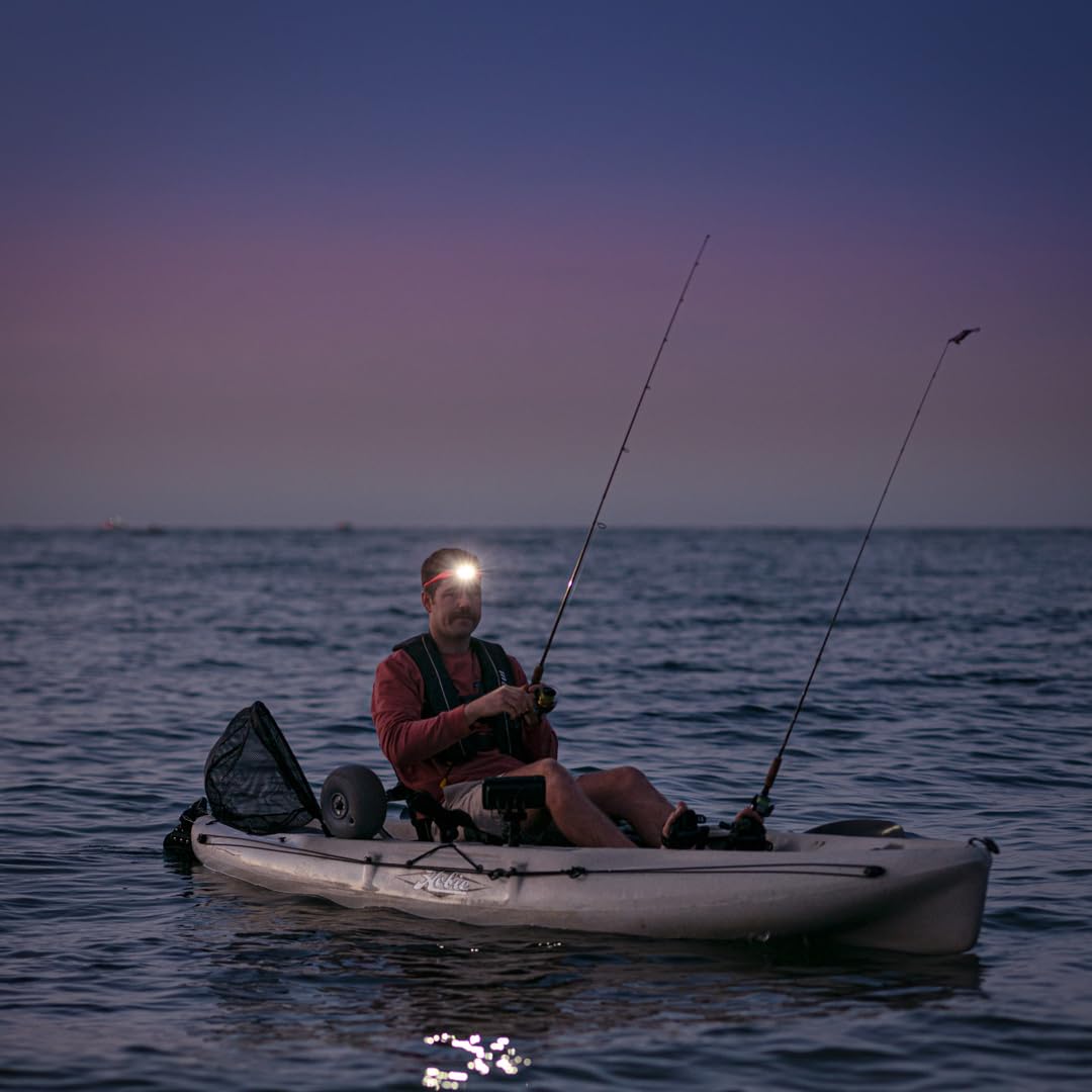 Knog Bilby 400 Lumen Headlamp - Rechargeable Silicone Head Light W/ 7 Light Modes - Ultralight, Ip67 Waterproof (Fluoro Orange),