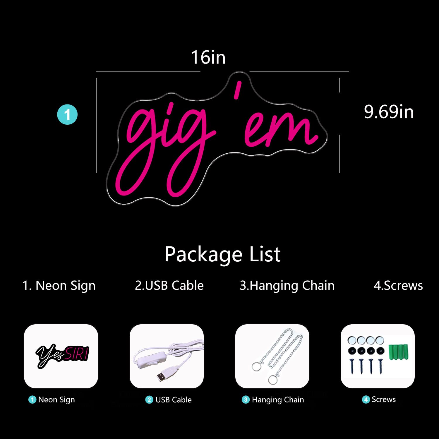 Gigem Aggies Neon Sign Pink Led Neon Light Signs For Wall Decor Usb Operated Concert Girls Dorm Room Decoration Beauty Texas A&M University Wall Art Birthday Gifts For Women 16X9.69