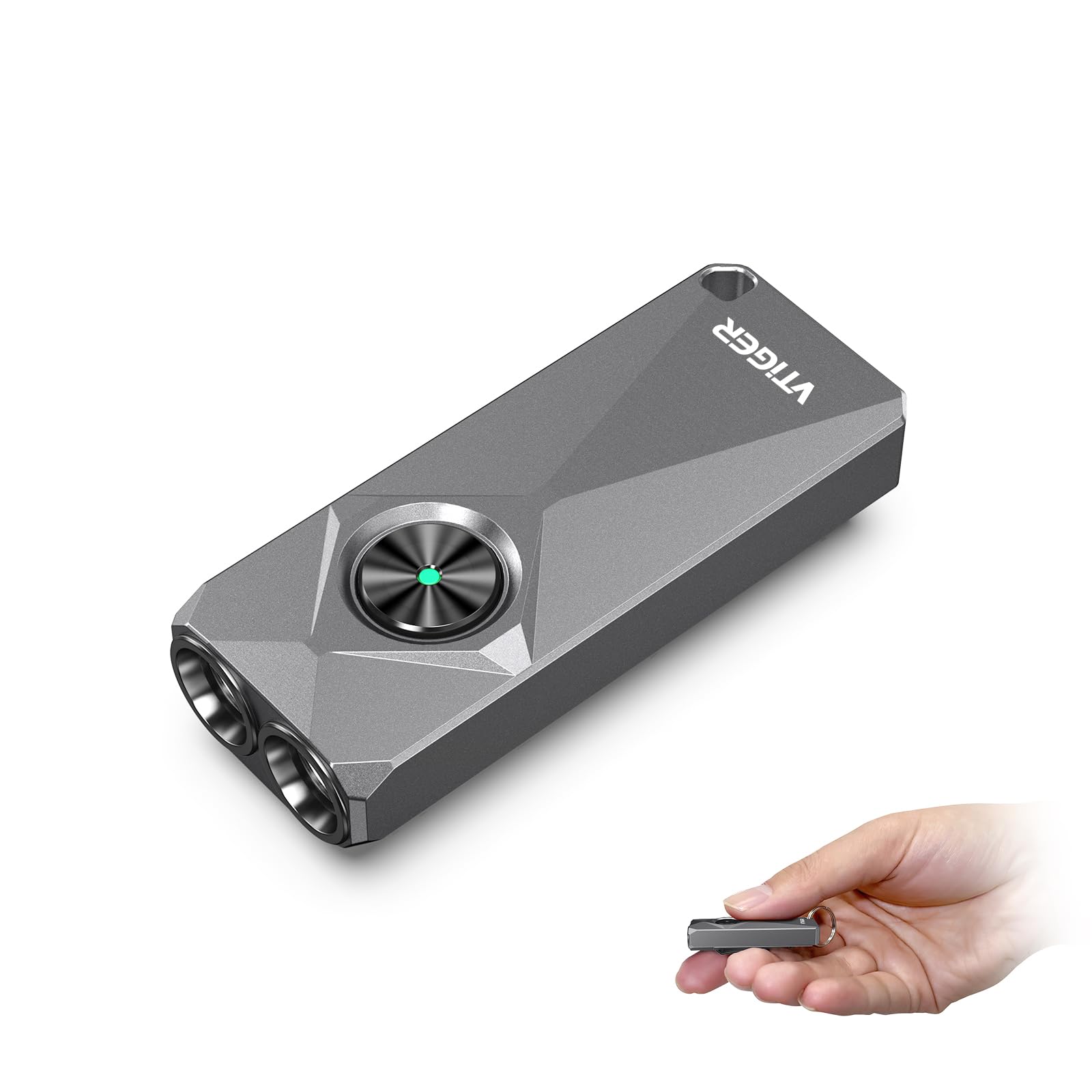 VTIGER K1 Keychain Flashlights, 800 Lumens Portable Flat Little Light,USB Rechargeable Mini Pocket EDC Flashlight with Clip,Comp