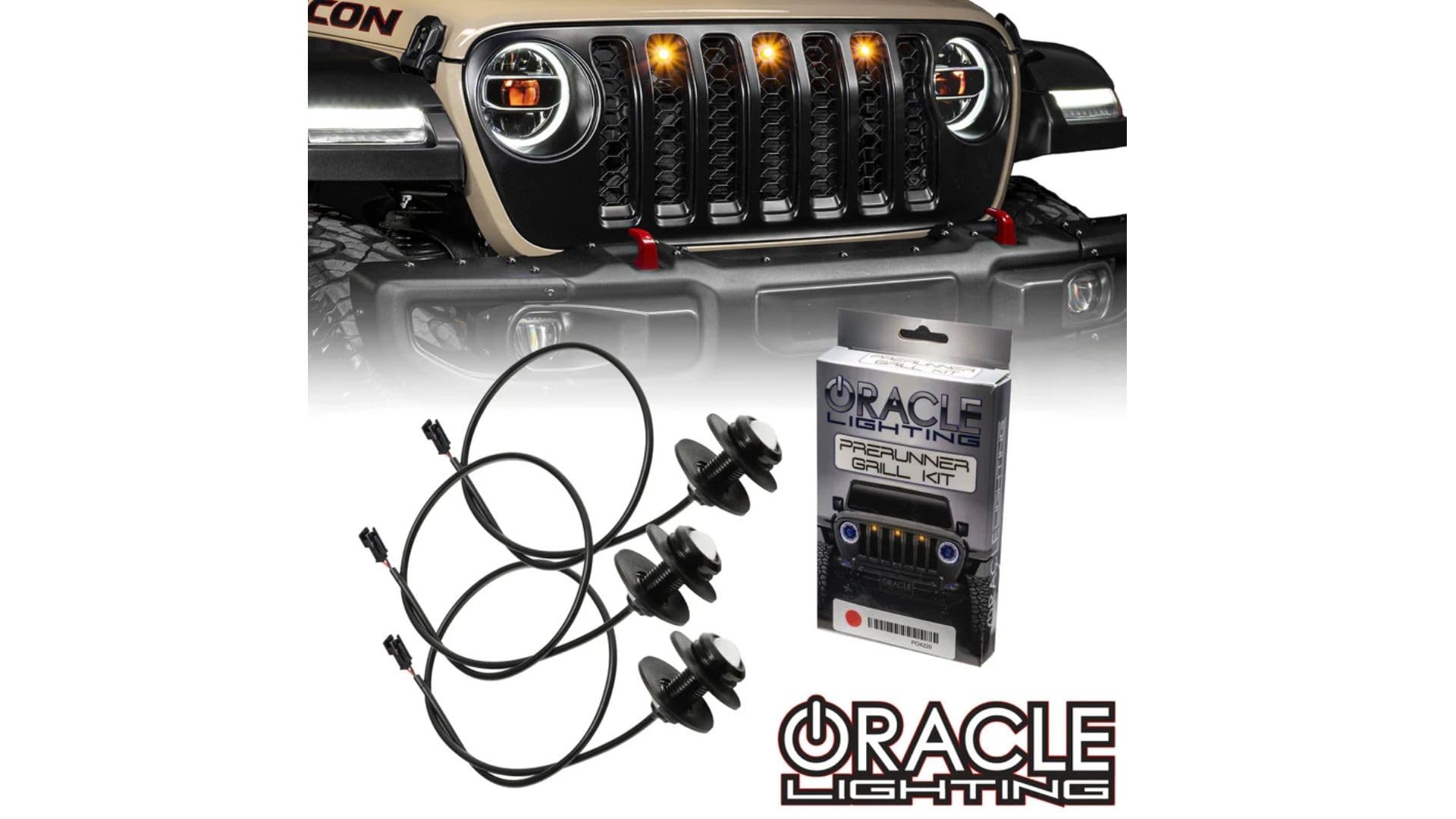 ORACLE Lighting 5871-001 White Pre-Runner Style LED Grill Kit fits 2020 2023 Gladiator JT - No Cutting or Drilling, Brighter Ill