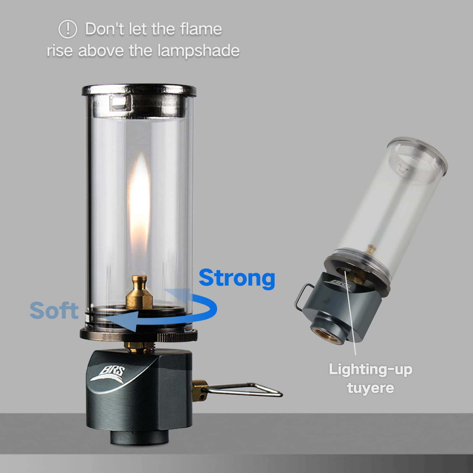 BRS Outdoor Gas Lantern Dreamlike Candle Lamp Portable Tent Lantern Glass Mantle Lantern