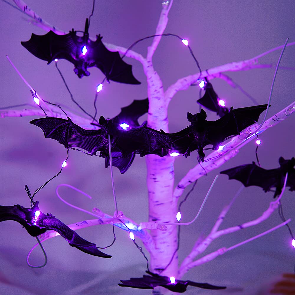 BOHON Halloween Lights String 30 LEDs Bat Fairy Lights with Remote 12 Lighting Modes Battery Operated String Lights for Outdoor