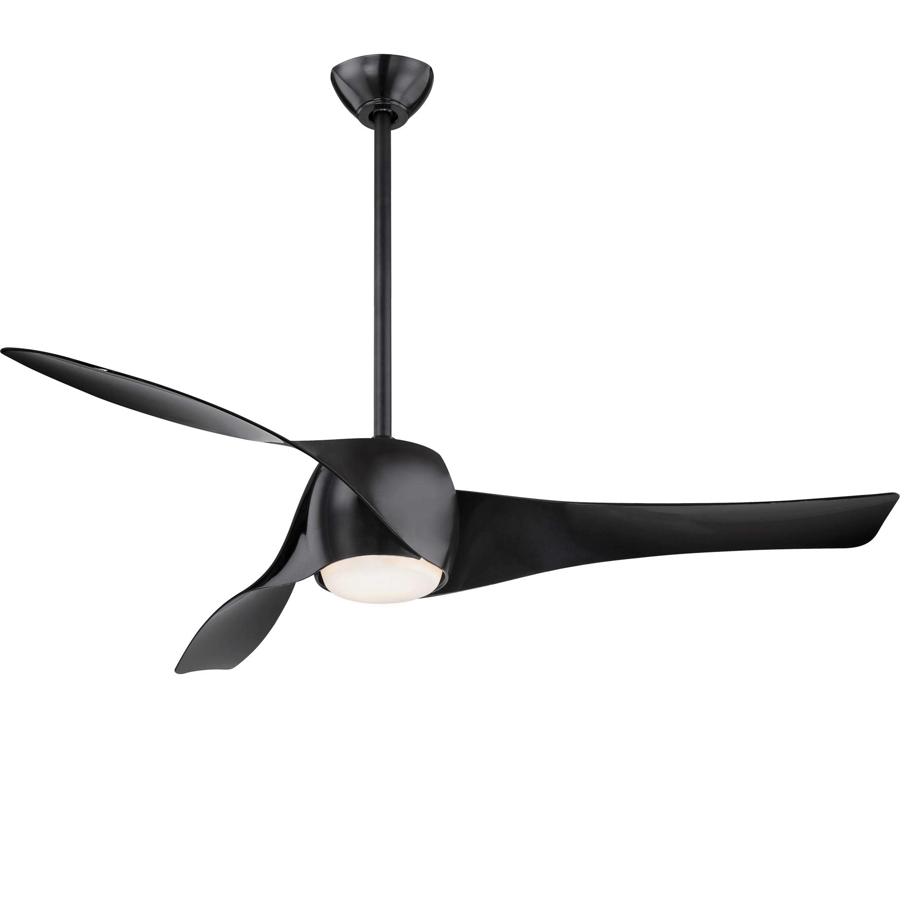 MINKA-AIRE F803DL-BK Artemis - 58 Inch Smart Ceiling Fan with Light Kit, Black Finish with Black Blade Finish with Etched Opal G
