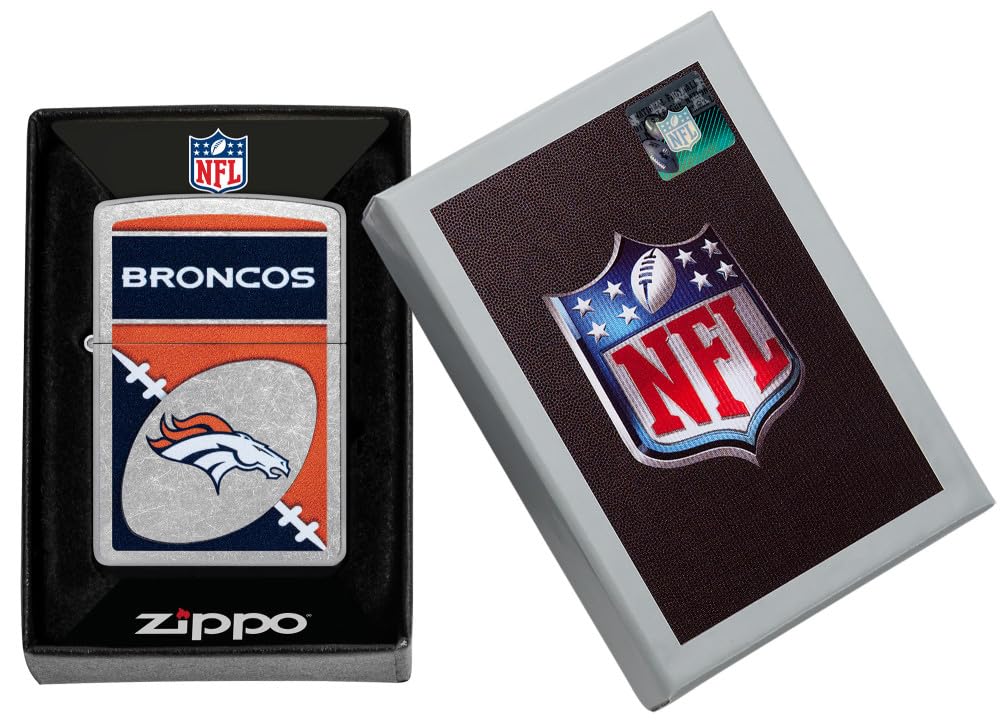 Zippo Nfl Denver Broncos Street Chrome Pocket Lighter