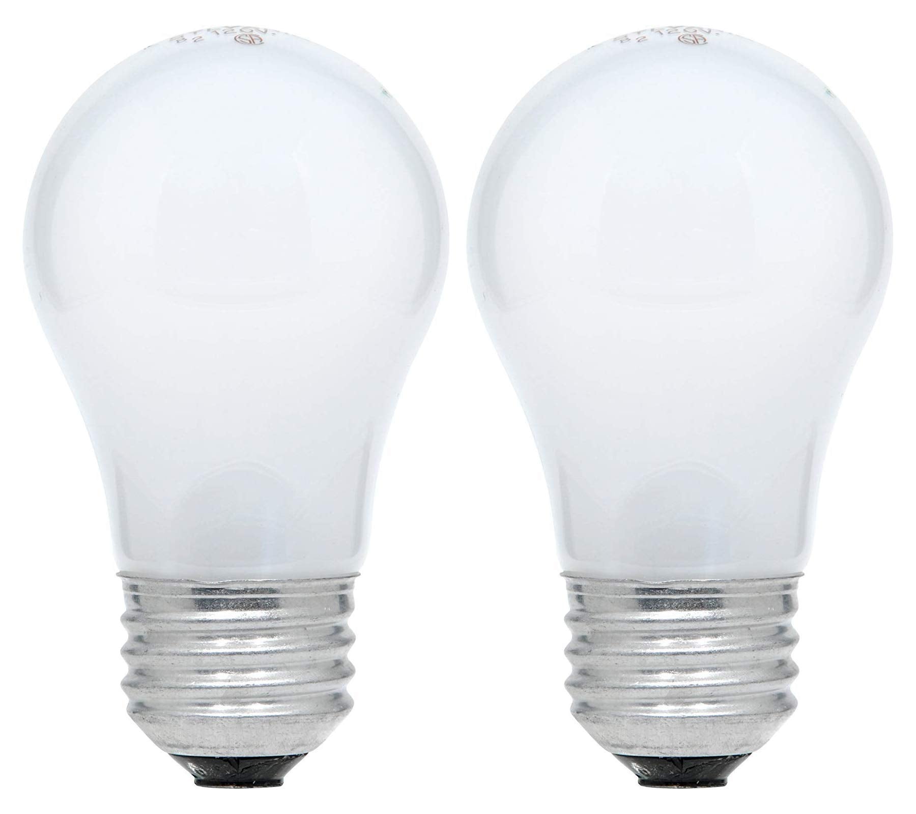 SYLVANIA A15 Incandescent Bulb, 15W, Medium Base, 2 Count, White, Model 1147