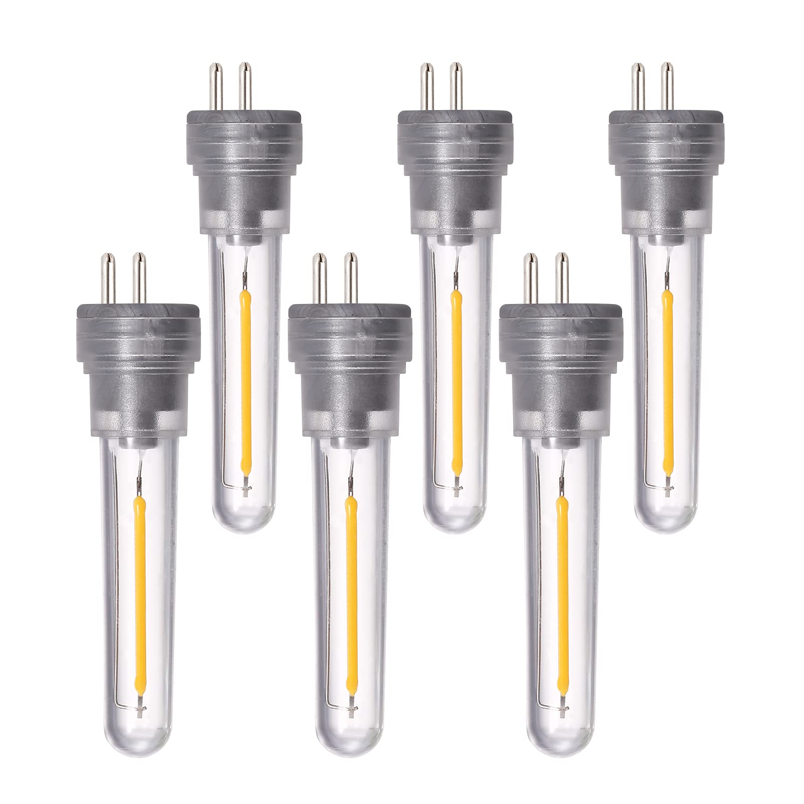 DGE S14 LED Replacement Bulbs, Shatter-Proof & Waterproof, 1.5W, 6 Count Pack, Plastic, String Light Bulbs