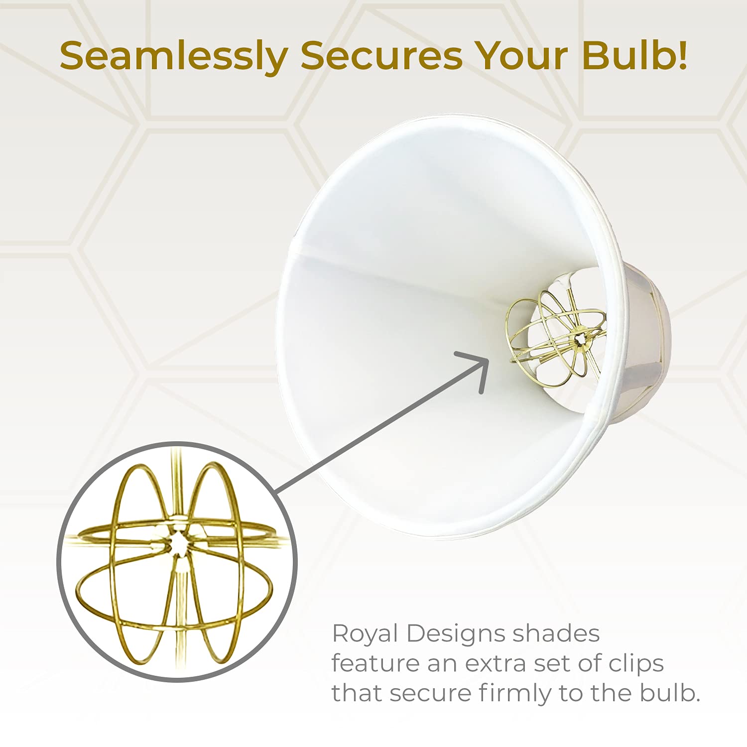 Royal Designs, Inc. &quot;True Bell Lamp Shade With Round Clip, White, 3.75&quot;&quot; X 7&quot;&quot; X 6.75&quot;&quot;&quot; (Bs-704Rc-7Wh)