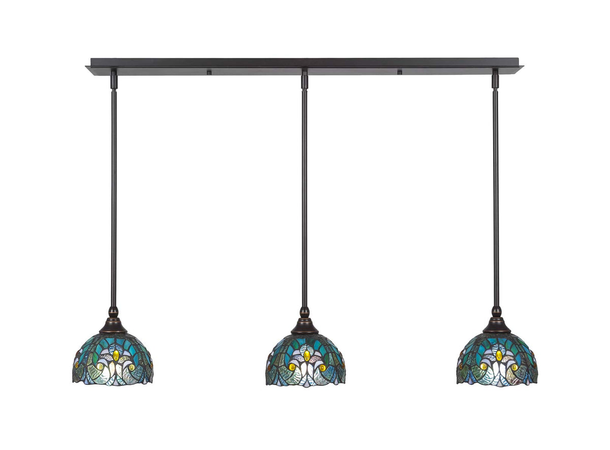 Toltec Lighting 3 Light Linear Pendalier In Dark Granite (36-Dg-9925)