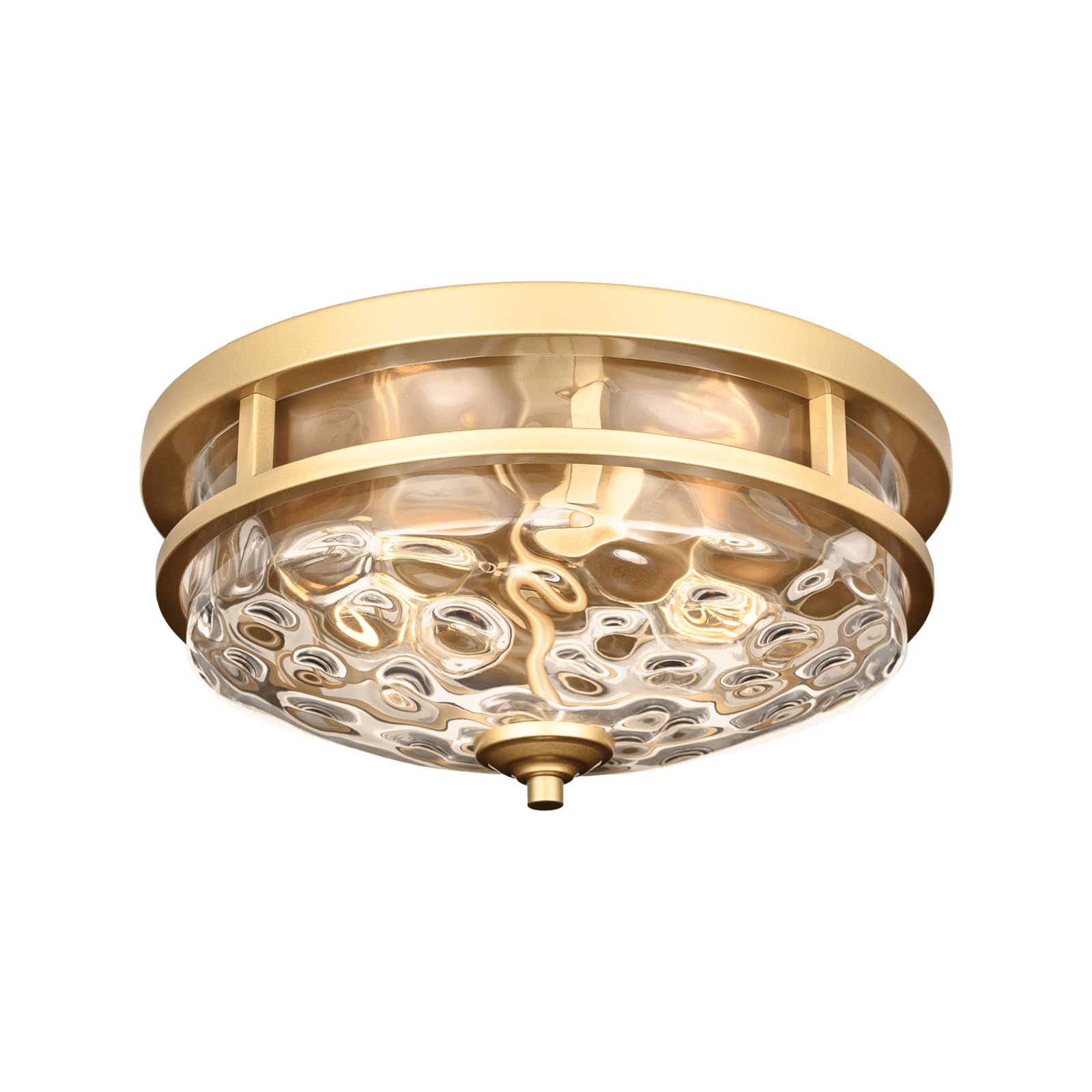 Edwarmlux Flush Mount Ceiling Lights  2-Light Farmhouse Close To Ceiling Light  Industrial Ceiling Lighting Fixture For Kitchen Hallway Bedroom Living Room Stairways Porch (Gold)