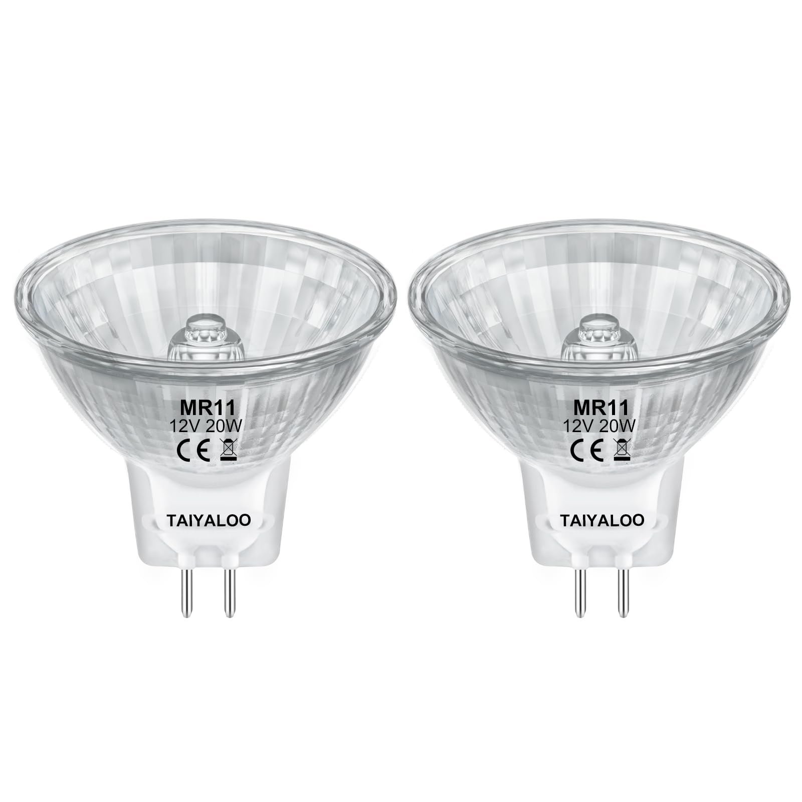 Mr11 12V 20W Halogen Light Bulbs 2 Pin Ftd Spotlight Bulb  Gu4 Bi-Pin Base  Precision Reflector Fiber Optic Light Bulbs For Landscape  Accent  Track Lighting  Dimmable  2700K Warm White  2 Pack