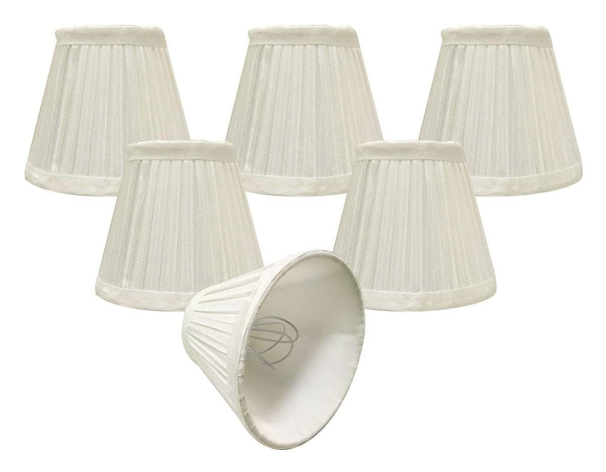Royal Designs, Inc. Clip on Pleated Empire Chandelier Lamp Shade Flame Clip Fitter, CSO-1030-5WH-6, 3 x 5 x 4.5, White, 6 Pack